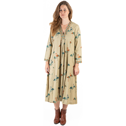 Vêtements Femme Robes longues Isla Bonita By Sigris Longue Robe Midi Beige