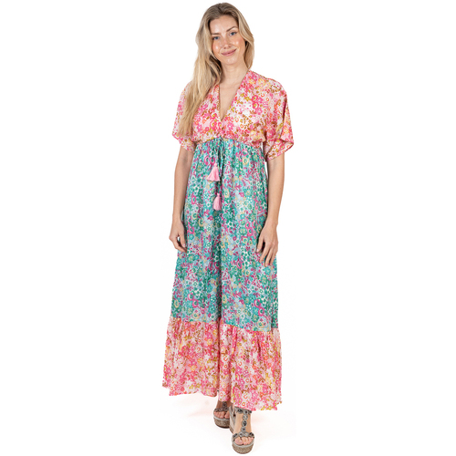 Vêtements Femme Robes longues Isla Bonita By Sigris Fleur De Safran Multicolore