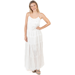 Vêtements Femme Robes longues Isla Bonita By Sigris Longue Robe Midi Blanc
