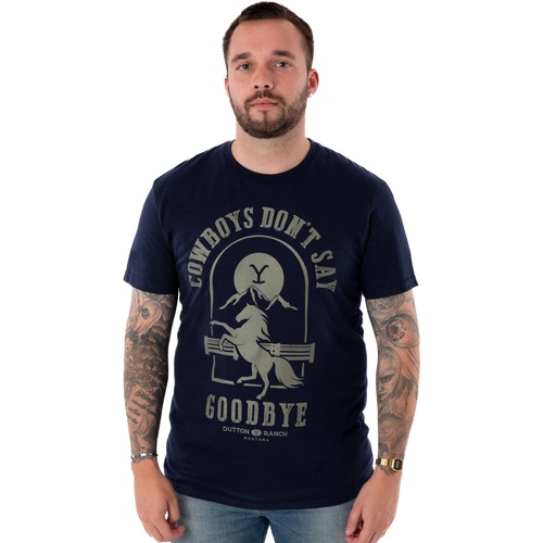 Vêtements Homme T-shirts manches longues Yellowstone Cowboys Don't Say Goodbye Bleu