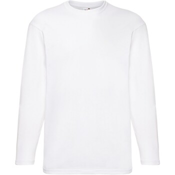 Vêtements Homme T-shirts manches longues Fruit Of The Loom Valueweight Blanc