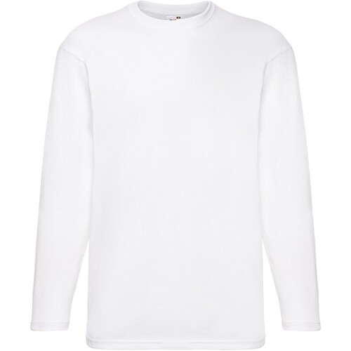 Vêtements Homme T-shirts manches longues Fruit Of The Loom Valueweight Blanc