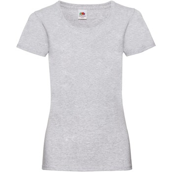 Vêtements Femme T-shirts manches longues Fruit Of The Loom Valueweight Gris