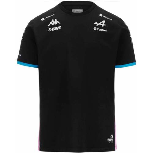 Vêtements Garçon T-shirts Flex manches courtes Kappa T-Shirt Adiry BWT Alpine F1 Team 2024 Noir