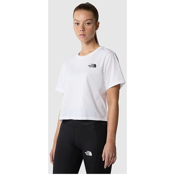 Vêtements Femme T-shirts manches courtes The North Face - W SIMPLE DOME CROPPED SLIM TEE Blanc