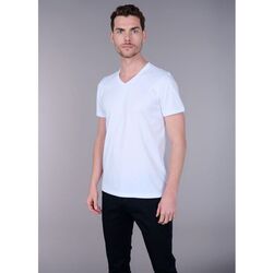 Vêtements Homme T-shirts manches courtes Jerem T-SHIRT COL V EN COTON MERCERISÉ Blanc