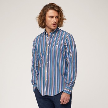 Vêtements Homme Chemises manches longues polo ralph lauren logo varsity jacket CRL011012809M Bleu