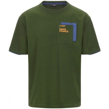 Vêtements Homme Echarpes / Etoles / Foulards K-Way T-shirt vert avec poches contrastes Fantome Vert