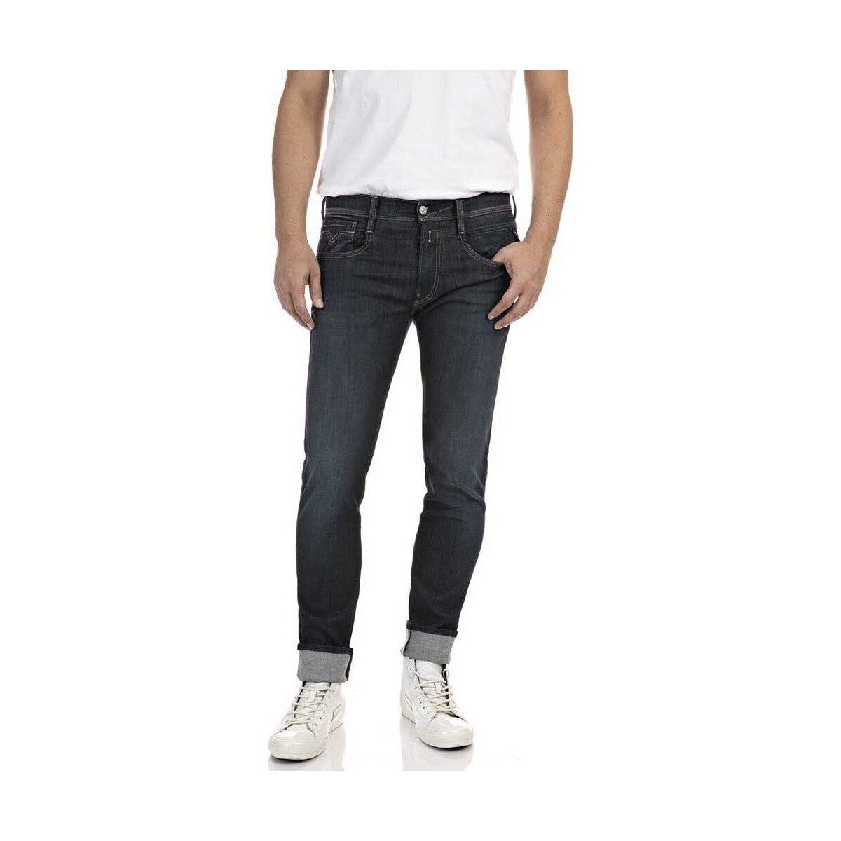 Vêtements Homme Jeans Replay M914.661RI10 - AMBASS-11.5 OZ HYPERFLEX STRETCH Noir