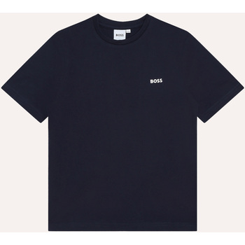 Vêtements Garçon T-shirts & Polos BOSS T-shirt à col rond  pour enfants avec logo Bleu
