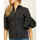 Vêtements Femme Chemises / Chemisiers Yes Zee Chemise femme  en coton à manches volantées Noir