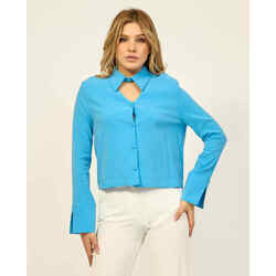 Vêtements Femme Tops / Blouses Jijil Blouse modèle  crop avec boutons Bleu