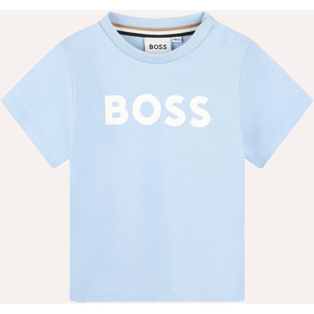 Vêtements Garçon T-shirts & Polos BOSS T-shirt à col rond  pour enfants en coton avec logo Bleu