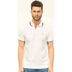 Vêtements Homme T-shirts ecru & Polos BOSS Polo homme coupe slim  à rayures contrastées Blanc