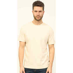 Vêtements Homme T-shirts ecru & Polos BOSS T-shirt  à col rond en coton avec logo imprimé Blanc