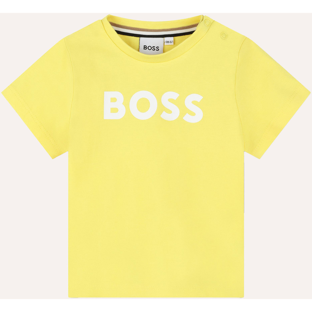 Vêtements Garçon T-shirts & Polos BOSS T-shirt Dress à col rond  pour enfants en coton avec logo Jaune