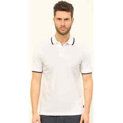 Short-sleeved polo shirt Straight cut Ribbed Buttoned adjustable collar
