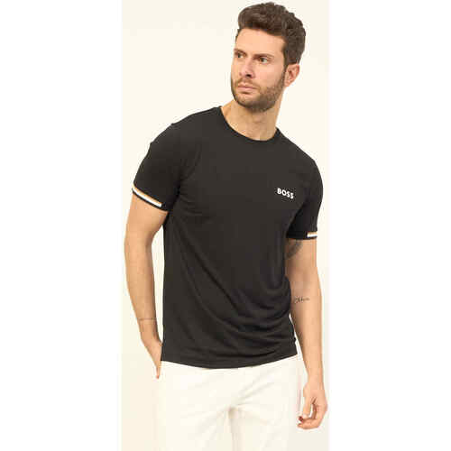 Vêtements Homme T-shirts & Polos BOSS T-shirt pour bonnets nid d'abeille Noir