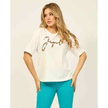Vêtements Femme T-shirts & Polos Jijil T-shirt à col rond  avec logo et applications Blanc