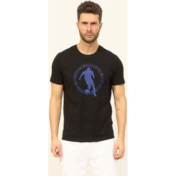 Vêtements Homme Long sleeve striped T-shirt Bikkembergs T-shirt  avec imprimé footballeur Noir