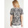 Vêtements Femme T-shirts manches courtes Daxon by  - Blouse manches courtes en crêpe Beige/noir