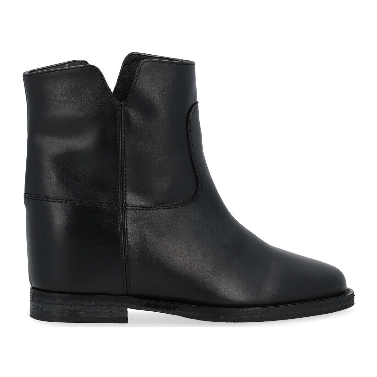 Chaussures Femme Low boots Via Roma 15 Une bottine  en cuir noir Autres