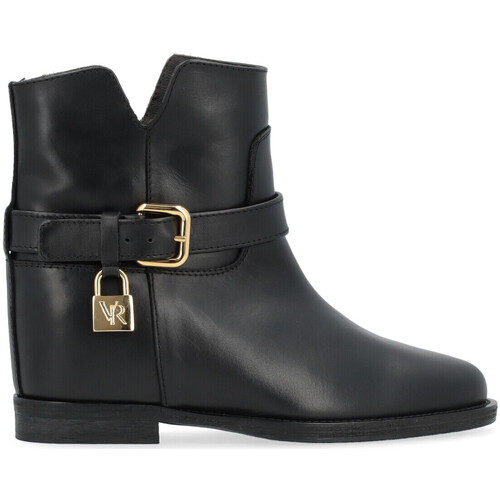 Chaussures Femme Low boots Via Roma 15 Bottine  en cuir noir avec cadenas Autres