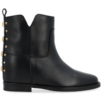 Chaussures Femme Low boots Via Roma 15 Bottines  en cuir noir avec clous dorés Autres