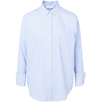 chemise anine bing  chemise  catherine en coton rayé bleu clair 