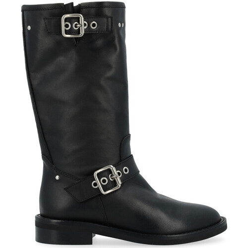 Chaussures Femme Bottes ville Besaces / Sacs bandoulière Biker boot  en cuir noir Autres