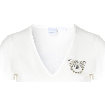 Vêtements Femme Bottines / Boots Pinko T-shirt  blanc avec logo brillant Autres