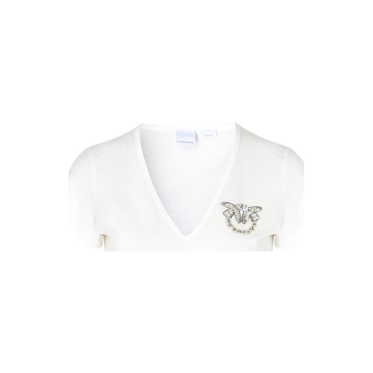 Vêtements Femme T-shirts & Polos Pinko T-shirt  blanc avec logo brillant Autres