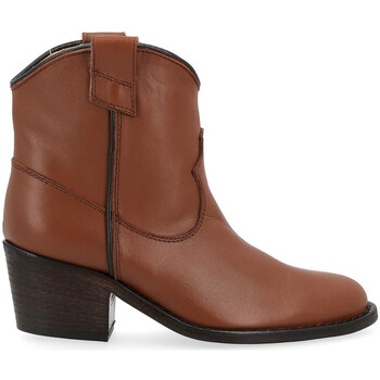 Chaussures Femme Low boots Taies doreillers / traversins Bottine texane  en cuir marron Autres