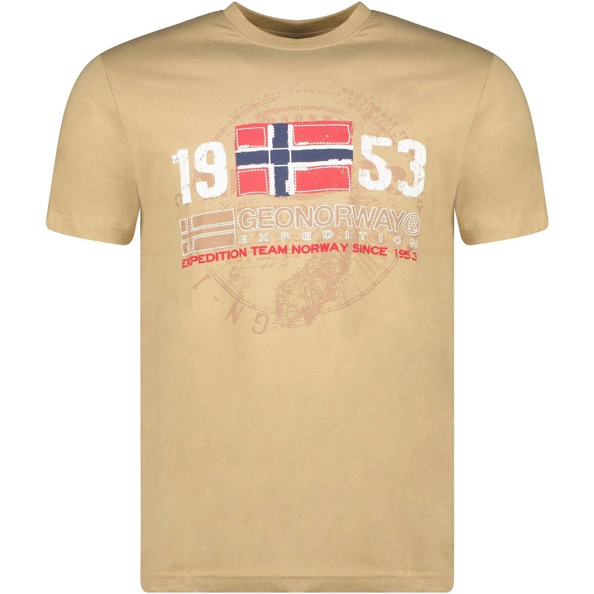Vêtements Homme T-shirts manches courtes Geographical Norway JAPIGAL Beige