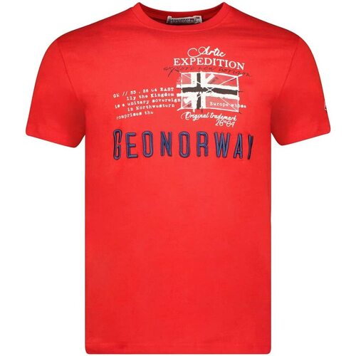 Vêtements Homme T-shirts & Polos Geographical Norway JASON Rouge