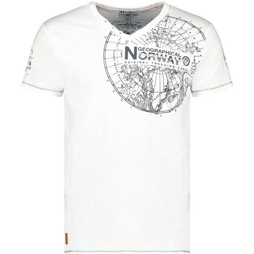 Vêtements Homme T-shirts manches courtes Geographical Norway JIMPERABLE Blanc