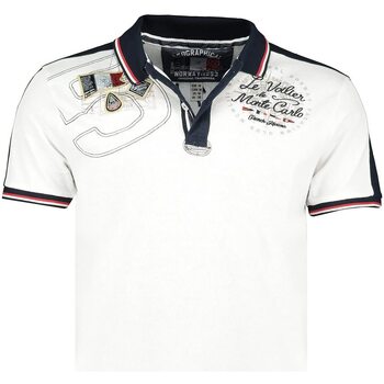 Vêtements Homme Polos manches courtes Geographical Norway KALVIN Blanc