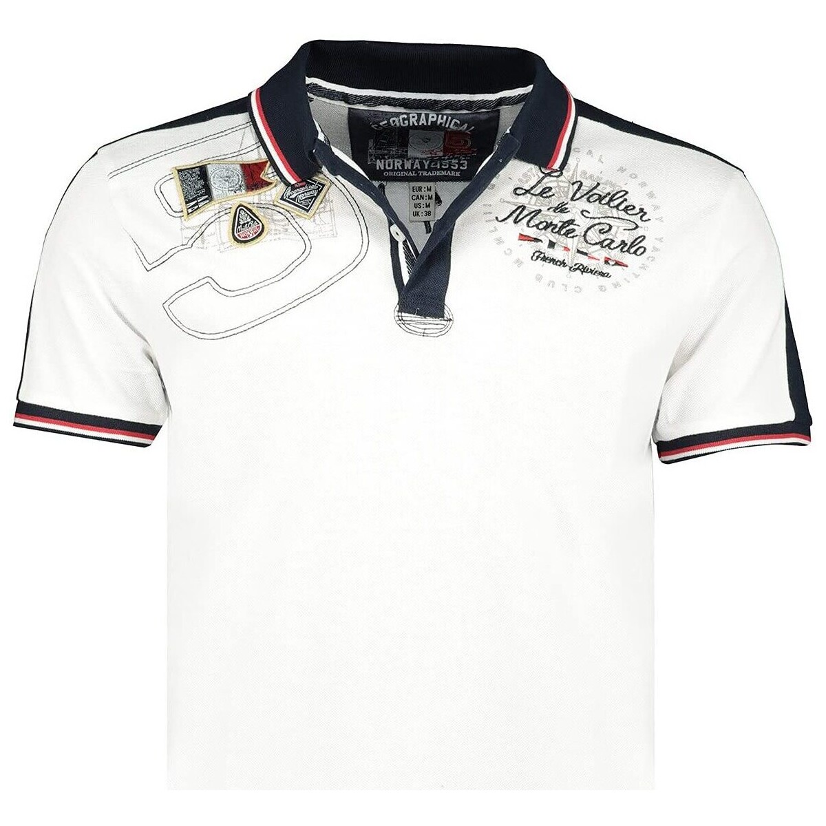 Vêtements Homme Polos manches courtes Geographical Norway KALVIN Blanc