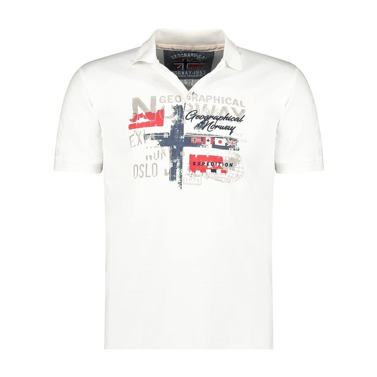 Vêtements Homme Polos manches courtes Geographical Norway KETCHUP Blanc