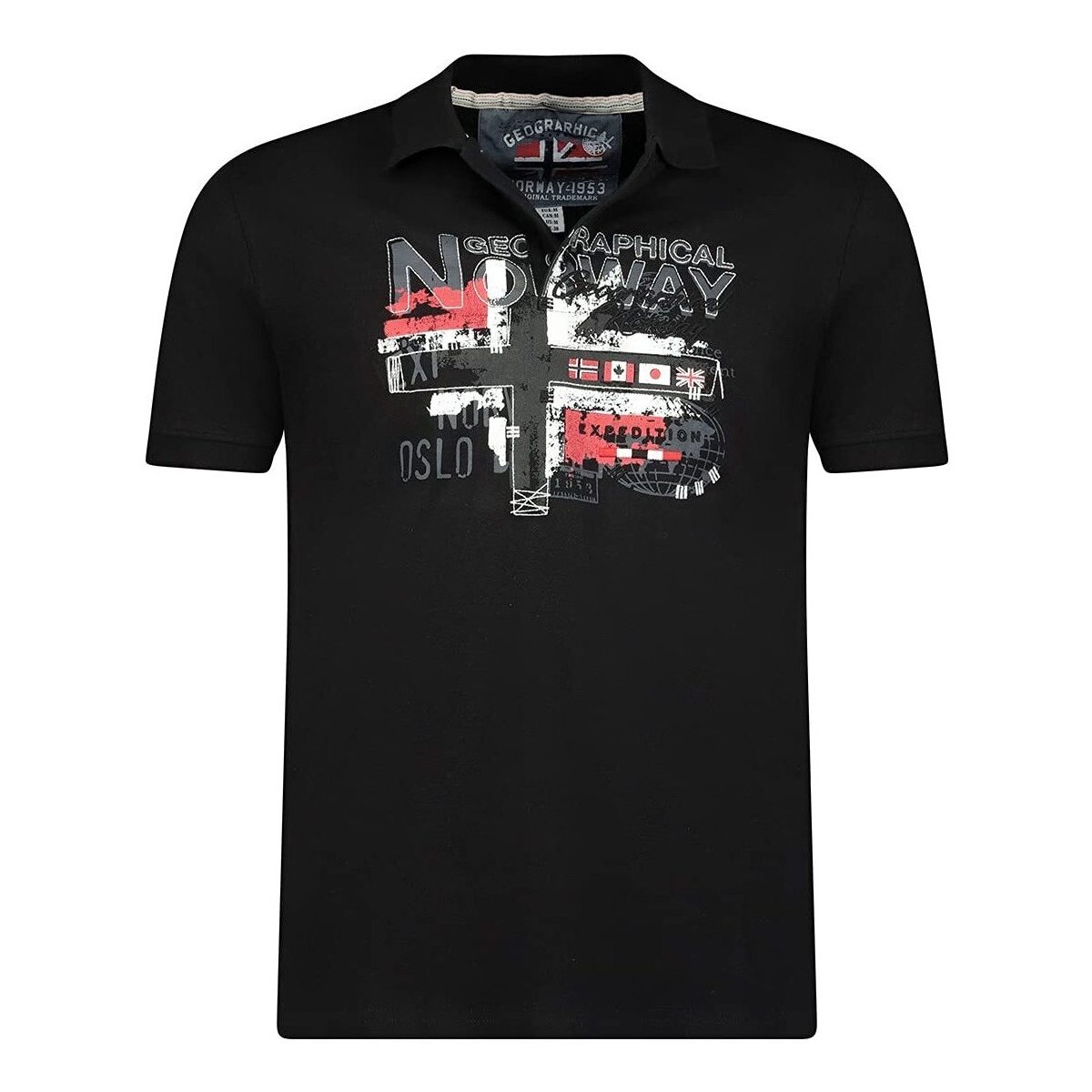 Vêtements Homme Polos manches courtes Geographical Norway KETCHUP Noir