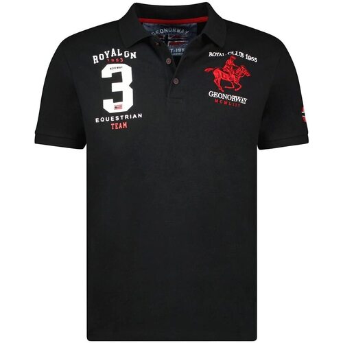 Vêtements Homme Polos manches courtes Geographical Norway KLUB Noir