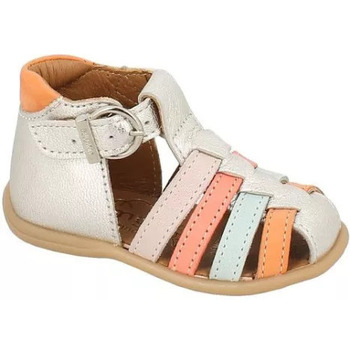 Chaussures Fille Paniers / boites et corbeilles Bellamy SANDALE BEBE  DAX ARGENT PASTEL Multicolore