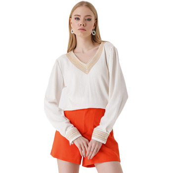 Vêtements Femme myspartoo - get inspired Mt Clothes Blouse Tricot Col V Blanc