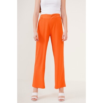 Vêtements Femme Pantalons fluides / Sarouels Mt Clothes Pantalon en Maille Orange