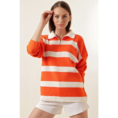 Vêtements Femme Pulls Mt Clothes Pull Oversize à motifs Orange