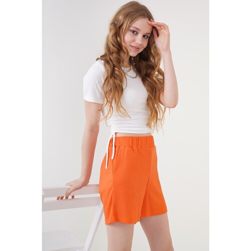 Vêtements Femme Shorts / Bermudas Mt Clothes Short en Maille Orange