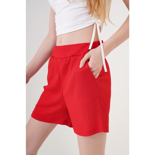 Vêtements Femme Shorts / Bermudas Mt Clothes Short en Maille Rouge