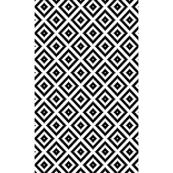 Jones Home & Gift Tapis Mani Textile Tapis de salon Black&White Blanc
