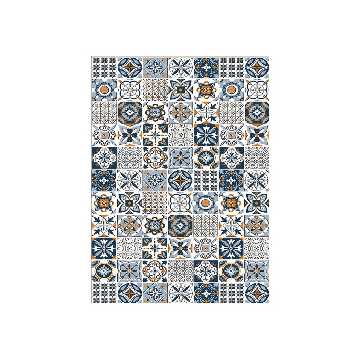 Maison & Déco Tapis Mani Textile Tapis de Cuisine Carreaux de Ciment Bleu
