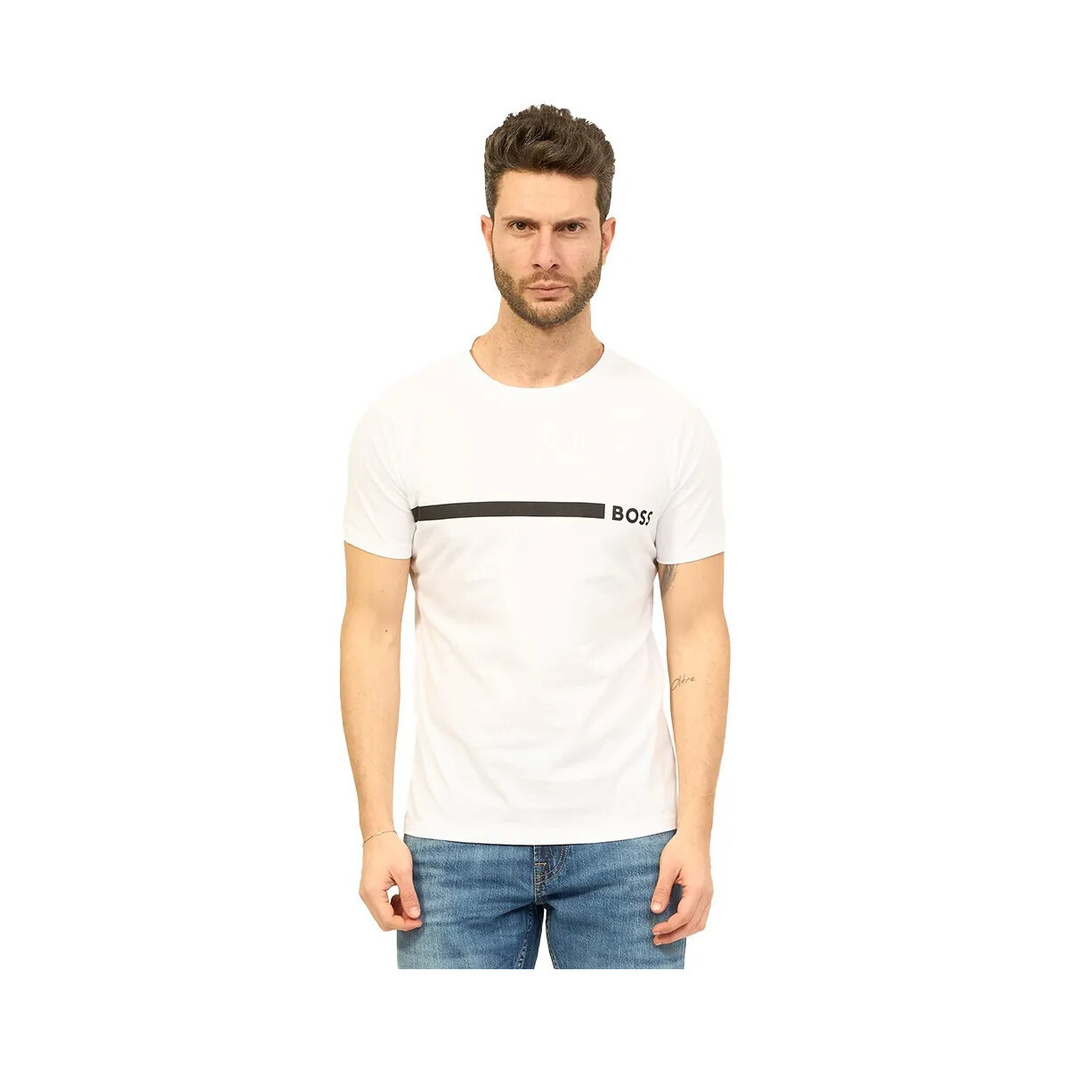 Vêtements Homme T-shirts manches courtes BOSS line Blanc